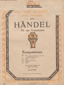 Aria mit Variationen :Thema der berühmten Brahms-Variationen