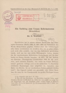 Ein Nachtrag zum Corpus Reformatorum (Melanchthon)
