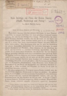 Neue Beiträge zur Flora der Kreise Danzig (Stadt, Niederung) und Putzig