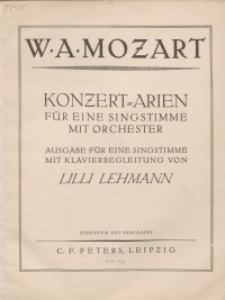 Konzert-Arien für eine Singstimme mit Orchester