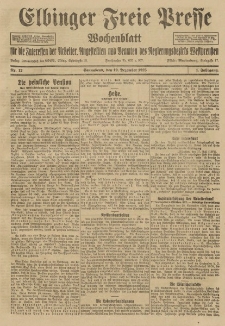 Freie Presse, Nr. 12 Sonnabend 19. Dezember 1925 1. Jahrgang