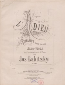 L'adieu: Romance sans paroles. Op.286. Viola