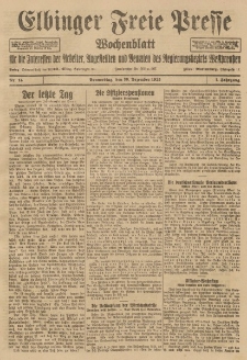 Freie Presse, Nr. 14 Donnerstag 30. Dezember 1925 1. Jahrgang