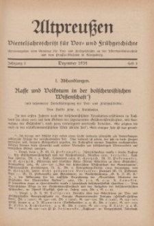 Altpreußen : Vierteljahrschrift für Vor- und Frühgeschichte, Jahrgang 1. 1935, Dezember, Heft 3
