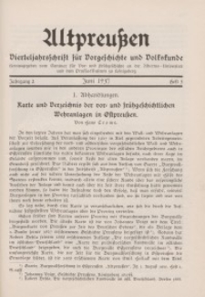 Altpreußen : Vierteljahrschrift für Vor- und Frühgeschichte, Jahrgang 2. 1937, Juni, Heft 3