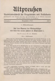 Altpreußen : Vierteljahrschrift für Vor- und Frühgeschichte, Jahrgang 2. 1937, Dezember, Heft 4