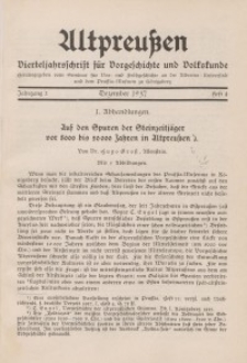 Altpreußen : Vierteljahrschrift für Vor- und Frühgeschichte, Jahrgang 2. 1937, Dezember, Heft 4