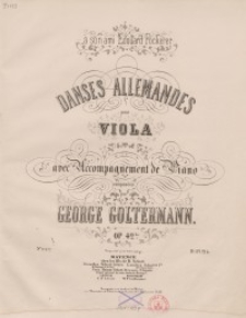 Danses allemandes pour viola. Op. 42