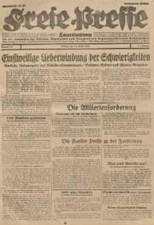 Freie Presse, Nr. 87 Montag 15. April 1929 5. Jahrgang