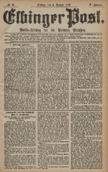 Elbinger Post, Nr. 3 Freitag 4 Januar 1878, 5 Jahrg.
