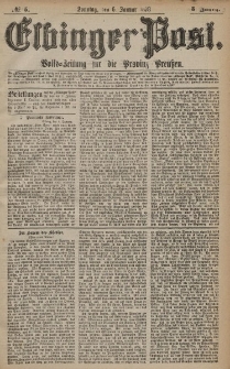 Elbinger Post, Nr. 5 Sonntag 6 Januar 1878, 5 Jahrg.
