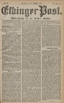 Elbinger Post, Nr. 9 Freitag 11 Januar 1878, 5 Jahrg.