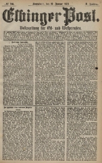 Elbinger Post, Nr. 16 Sonnabend 19 Januar 1878, 5 Jahrg.
