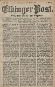 Elbinger Post, Nr. 24 Dienstag 29 Januar 1878, 5 Jahrg.