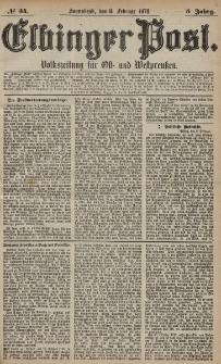 Elbinger Post, Nr. 34 Sonnabend 9 Februar 1878, 5 Jahrg.
