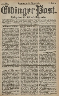 Elbinger Post, Nr. 40 Sonnabend 16 Februar 1878, 5 Jahrg.