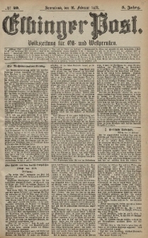 Elbinger Post, Nr. 40 Sonnabend 16 Februar 1878, 5 Jahrg.