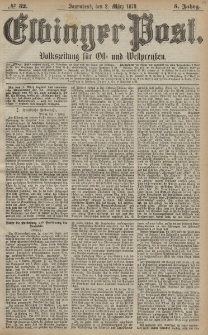 Elbinger Post, Nr. 52 Sonnabend 2 März 1878, 5 Jahrg.
