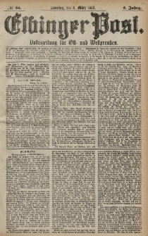 Elbinger Post, Nr. 53 Sonntag 3 März 1878, 5 Jahrg.