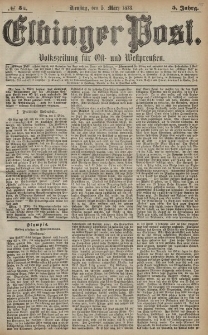 Elbinger Post, Nr. 54 Dienstag 5 März 1878, 5 Jahrg.
