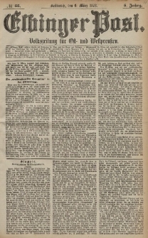 Elbinger Post, Nr. 55 Mittwoch 6 März 1878, 5 Jahrg.