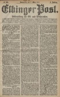 Elbinger Post, Nr. 56 Donnerstag 7 März 1878, 5 Jahrg.