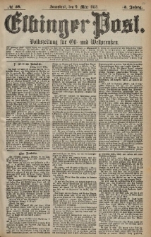 Elbinger Post, Nr. 58 Sonnabend 9 März 1878, 5 Jahrg.