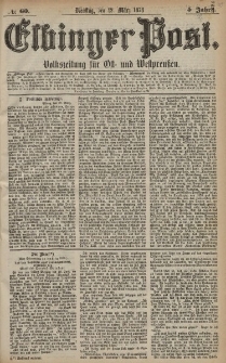 Elbinger Post, Nr. 60 Dienstag 12 März 1878, 5 Jahrg.
