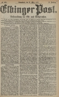 Elbinger Post, Nr. 64 Sonnabend 16 März 1878, 5 Jahrg.
