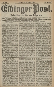 Elbinger Post, Nr. 69 Freitag 22 März 1878, 5 Jahrg.