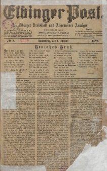 Elbinger Post, Nr. 1, Donnerstag 1 Januar 1874, 41 Jh