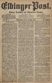Elbinger Post, Nr. 10, Donnerstag 22 Januar 1874, 41 Jh