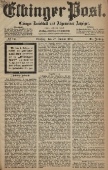 Elbinger Post, Nr. 12, Dienstag 27 Januar 1874, 41 Jh