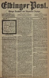 Elbinger Post, Nr. 15, Dienstag 3 Februar 1874, 41 Jh