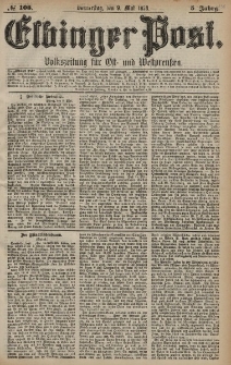 Elbinger Post, Nr. 108 Donnerstag 9 Mai 1878, 5 Jahrg.