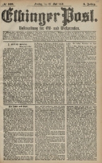 Elbinger Post, Nr. 109 Freitag 10 Mai 1878, 5 Jahrg.