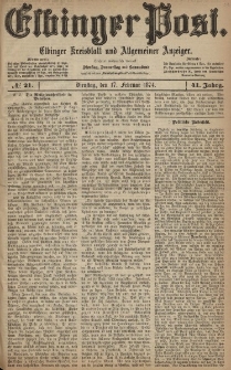 Elbinger Post, Nr. 21, Dienstag 17 Februar 1874, 41 Jh