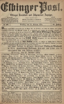 Elbinger Post, Nr. 24, Dienstag 24 Februar 1874, 41 Jh