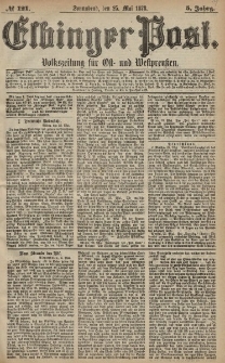 Elbinger Post, Nr. 121 Sonnabend 25 Mai 1878, 5 Jahrg.