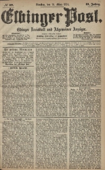 Elbinger Post, Nr. 39, Dienstag 31 März 1874, 41 Jh