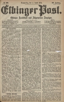 Elbinger Post, Nr. 40, Donnerstag 2 April 1874, 41 Jh
