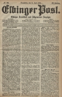 Elbinger Post, Nr. 43, Sonnabend 11 April 1874, 41 Jh