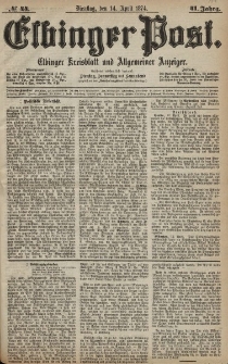 Elbinger Post, Nr. 44, Dienstag 14 April 1874, 41 Jh