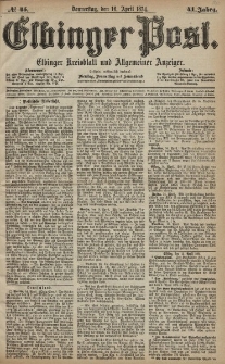 Elbinger Post, Nr. 45, Donnerstag 16 April 1874, 41 Jh