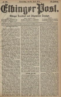 Elbinger Post, Nr. 48, Donnerstag 23 April 1874, 41 Jh