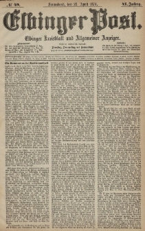 Elbinger Post, Nr. 49, Sonnabend 25 April 1874, 41 Jh