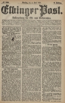 Elbinger Post, Nr. 128 Dienstag 4 Juni 1878, 5 Jahrg.