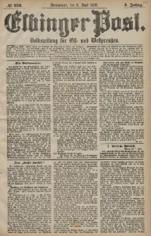 Elbinger Post, Nr. 132 Sonnabend 8 Juni 1878, 5 Jahrg.