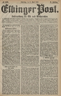 Elbinger Post, Nr. 133 Sonntag 9 Juni 1878, 5 Jahrg.