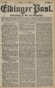 Elbinger Post, Nr. 136 Freitag 14 Juni 1878, 5 Jahrg.